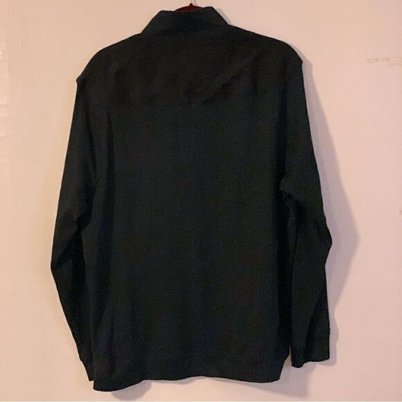 Tasso Elba Faux Suede Shirt Black Long Sleeves Sz Large NWOT Gorgeous - Picture 5 of 5